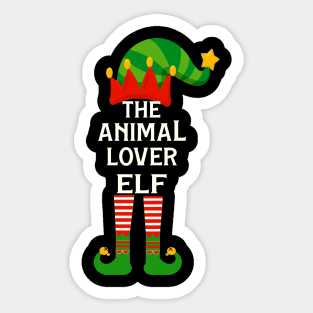 The Animal Lover Elf Matching Family Group Christmas Sticker